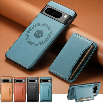 Leather Magnetic Wireless charging Wallet Phone Case