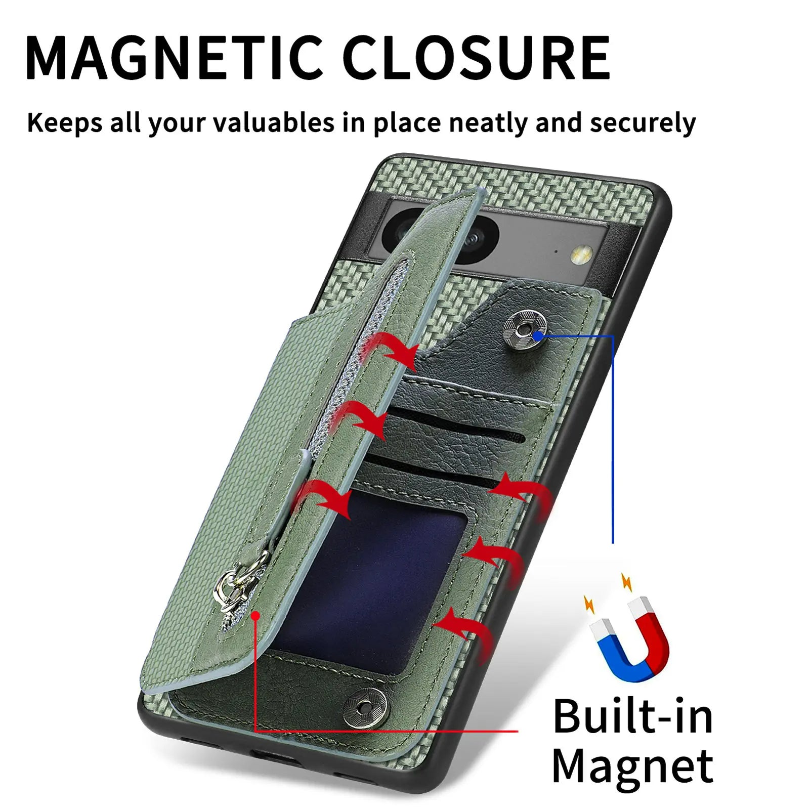 Leather Zipper Wallet Phone Case