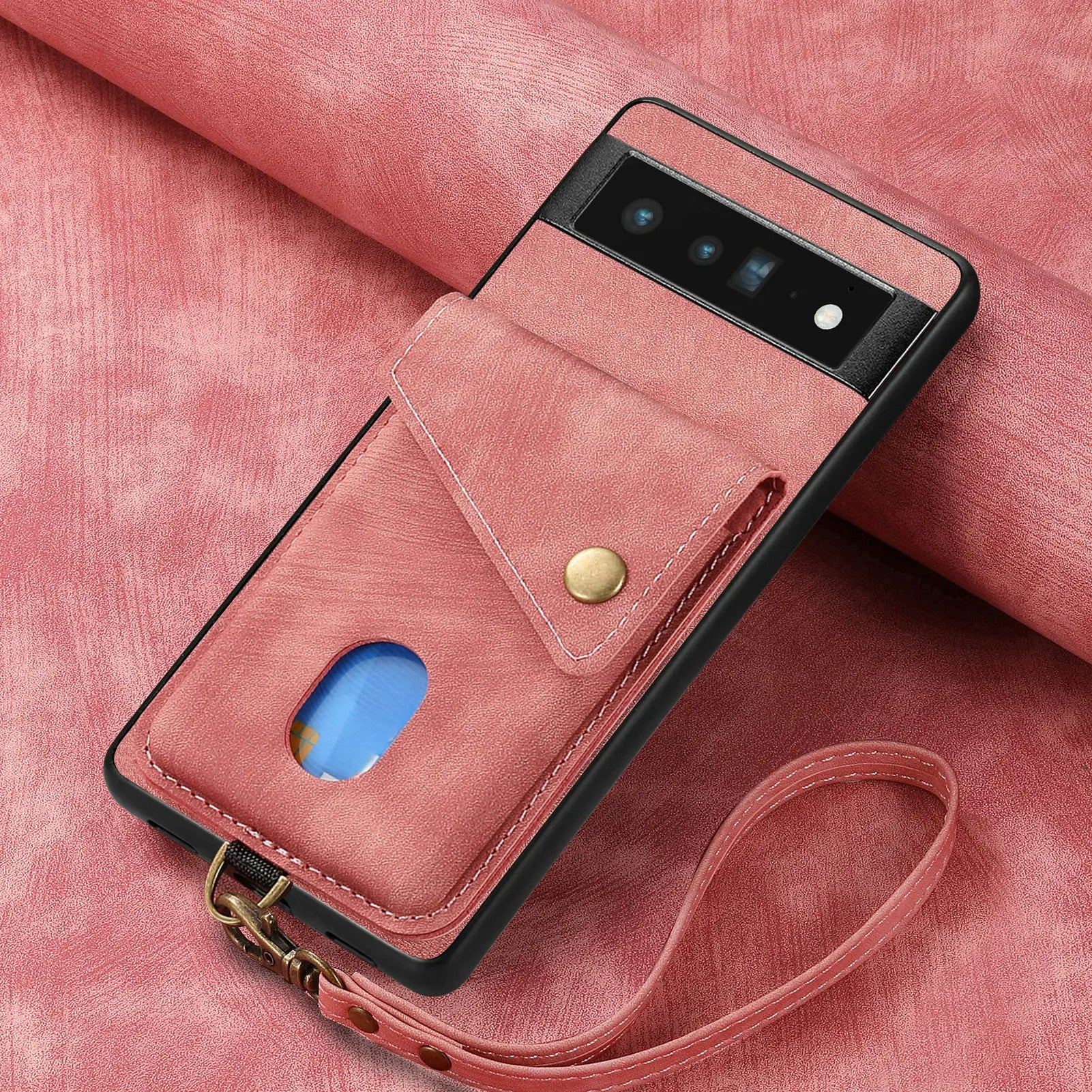 Leather Magnetic Lanyard Card Slot Phone Case