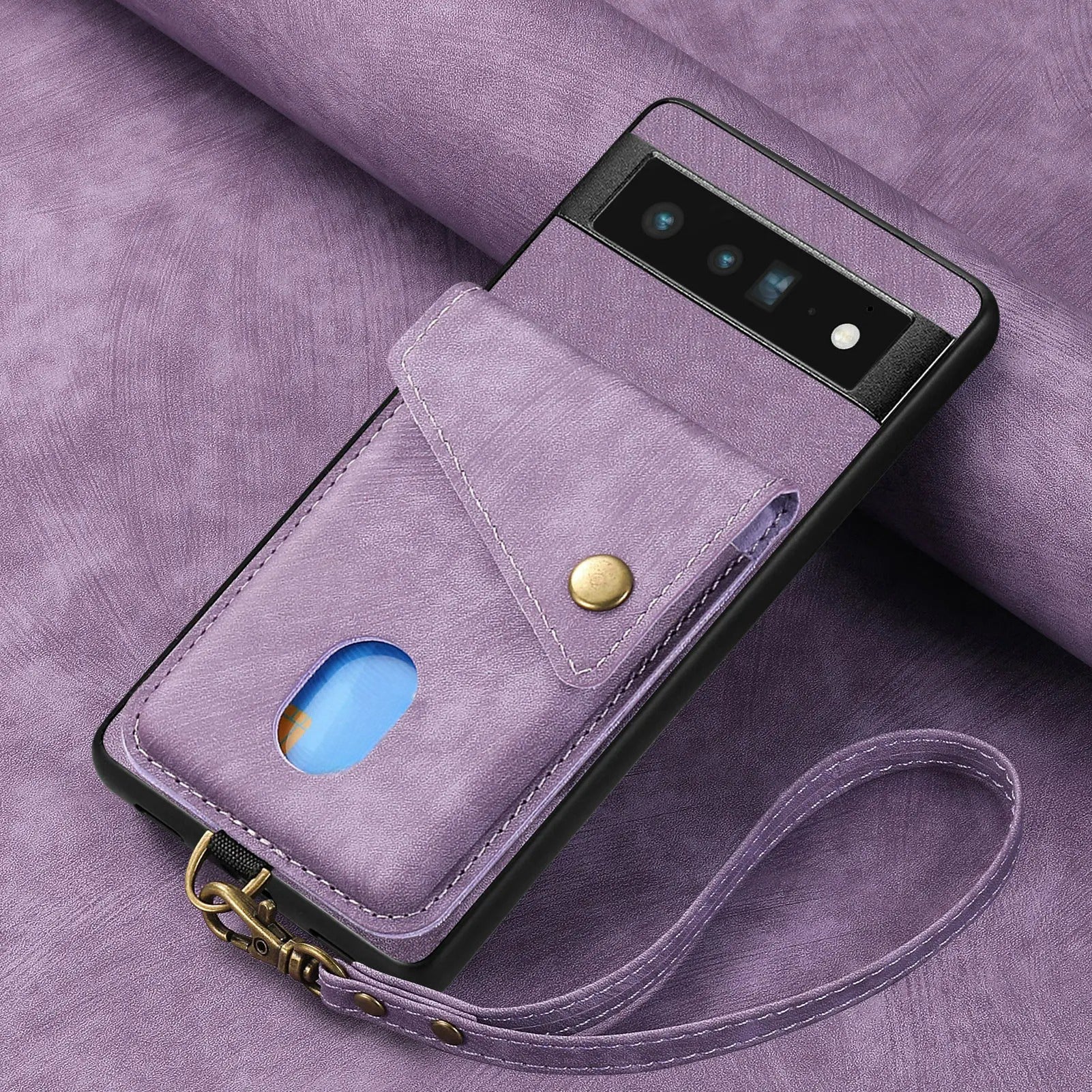 Leather Magnetic Lanyard Card Slot Phone Case