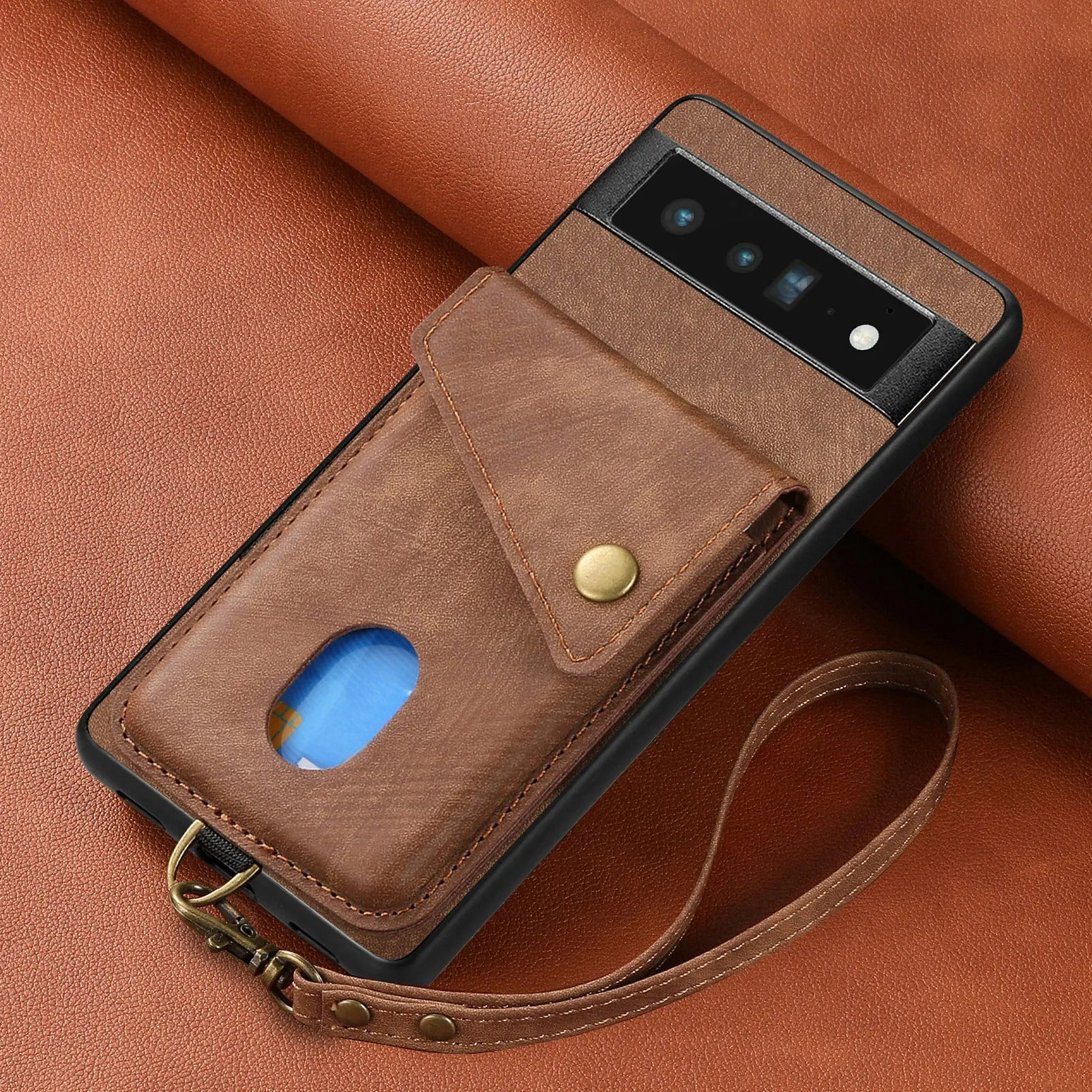Leather Magnetic Lanyard Card Slot Phone Case