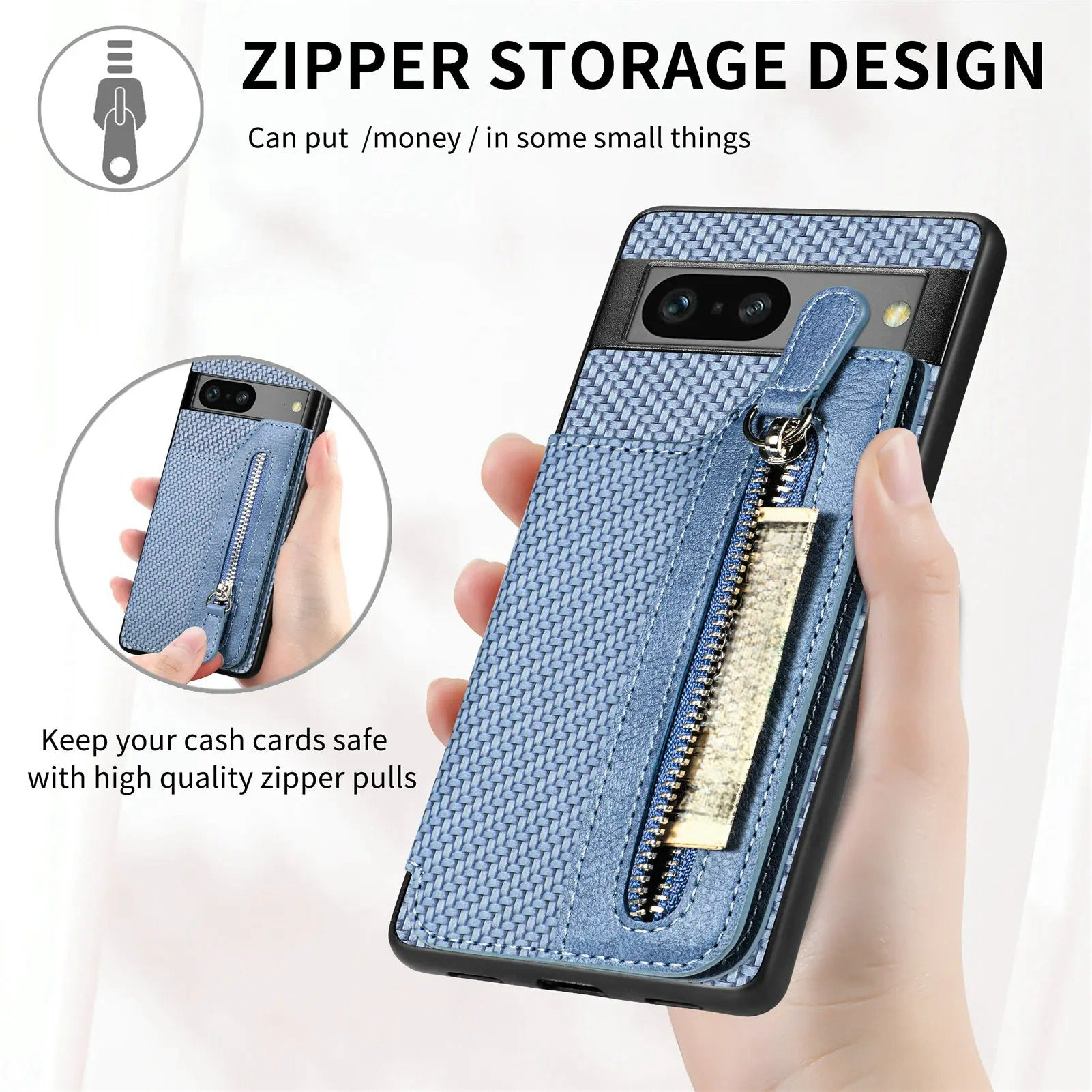 Leather Zipper Wallet Phone Case
