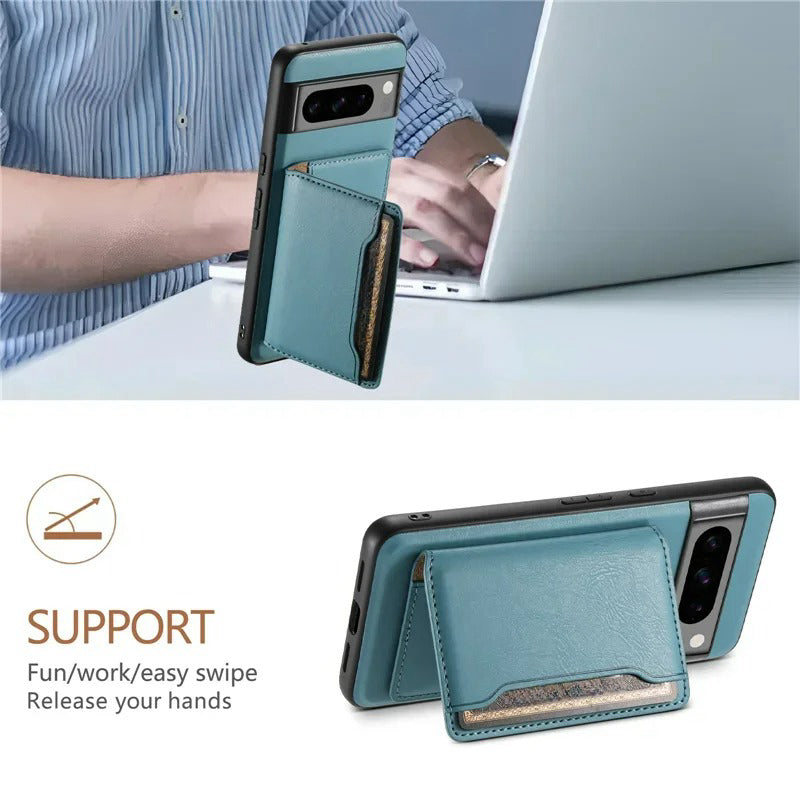 Leather Magnetic Wireless charging Wallet Phone Case