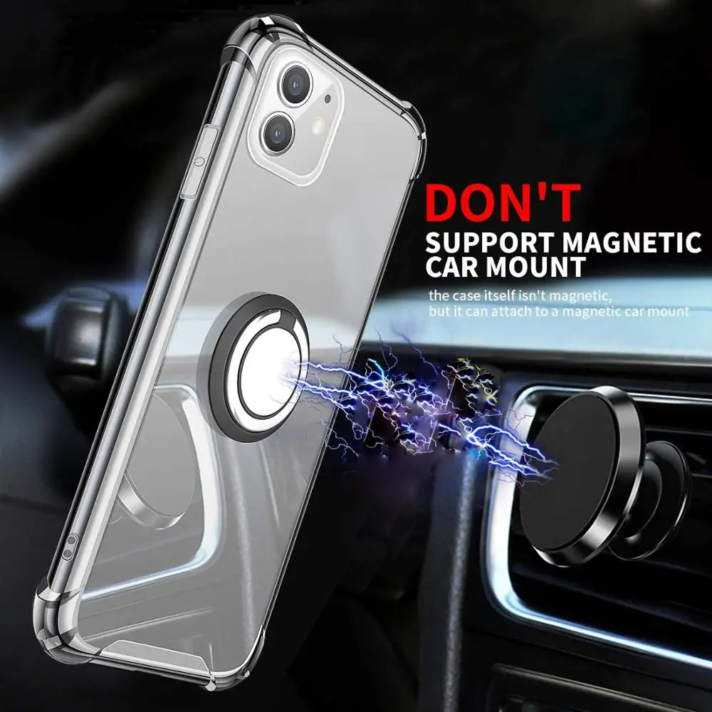 Ring Holder Shockproof Soft TPU Case