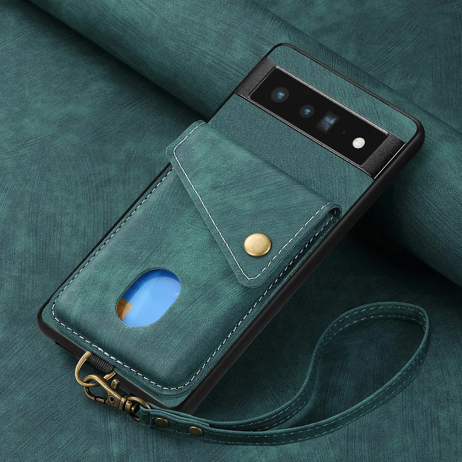 Leather Magnetic Lanyard Card Slot Phone Case