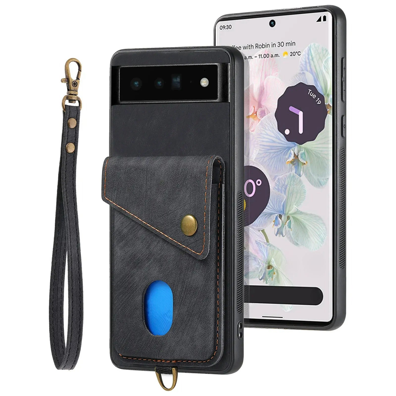 Leather Magnetic Lanyard Card Slot Phone Case