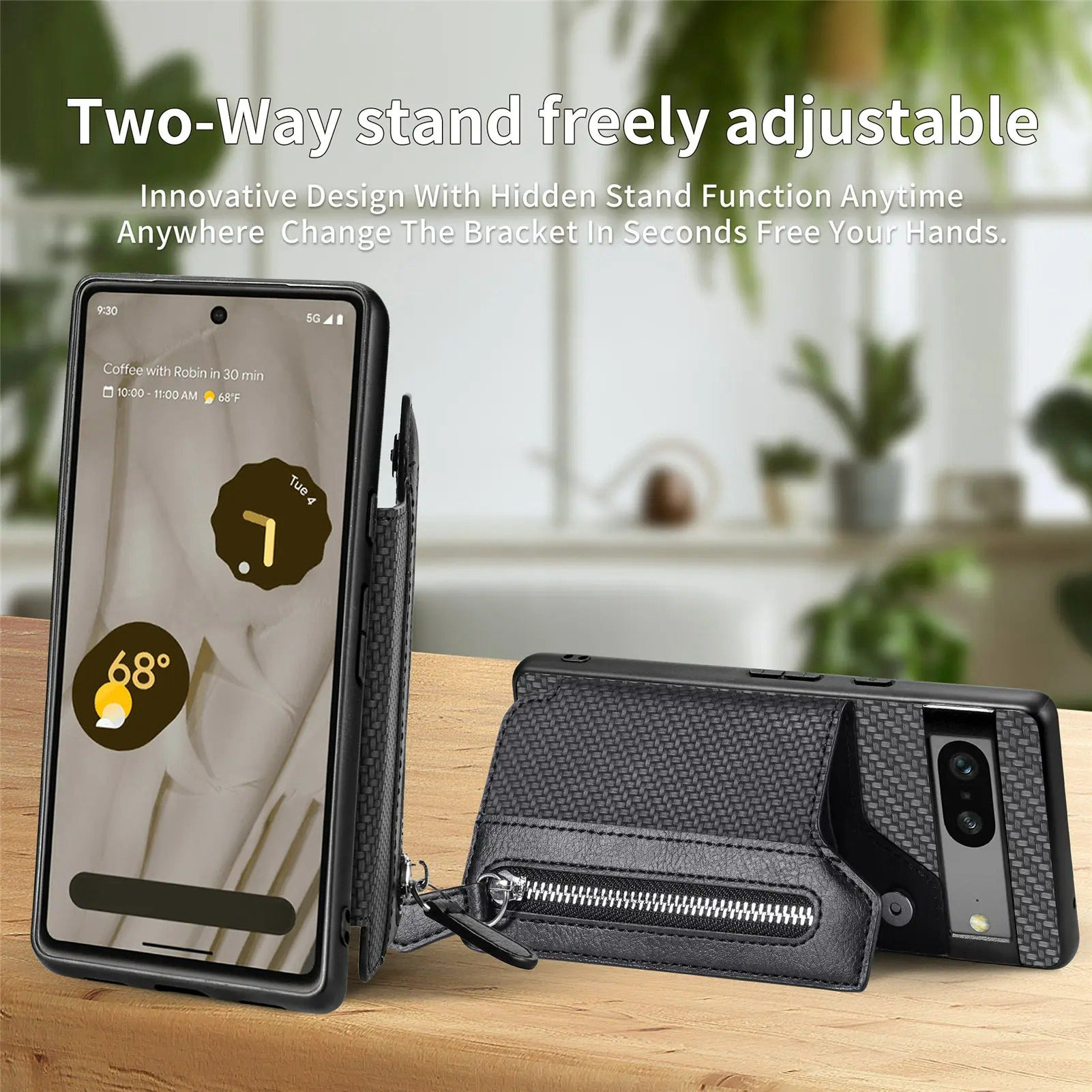 Leather Zipper Wallet Phone Case